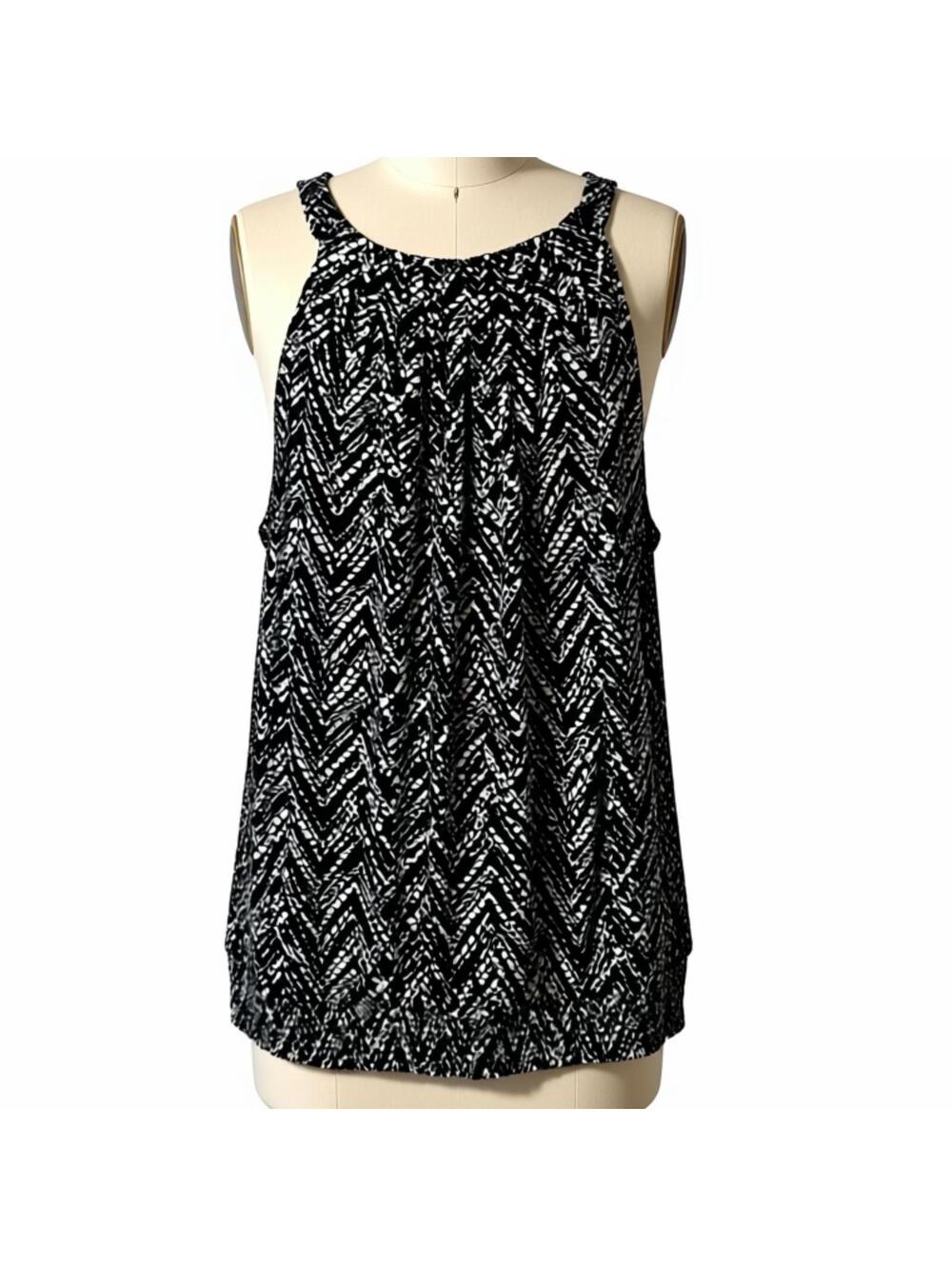 White House Black Market Patterned Sleeveless Top Size Large